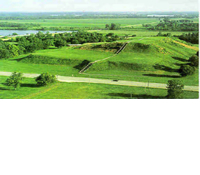 Aerial photo Cahokia Mounds located in Illinois.